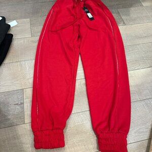 FASHION NOVA WOMENS RED XS JOGGER PANTS NEW